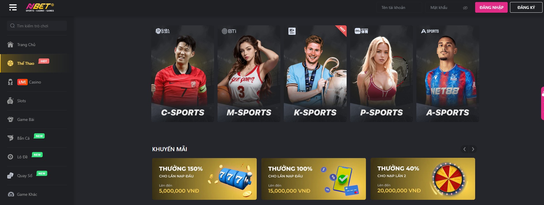 Trải nghiệm cá cược thể thao tại nhà cái Nbet 