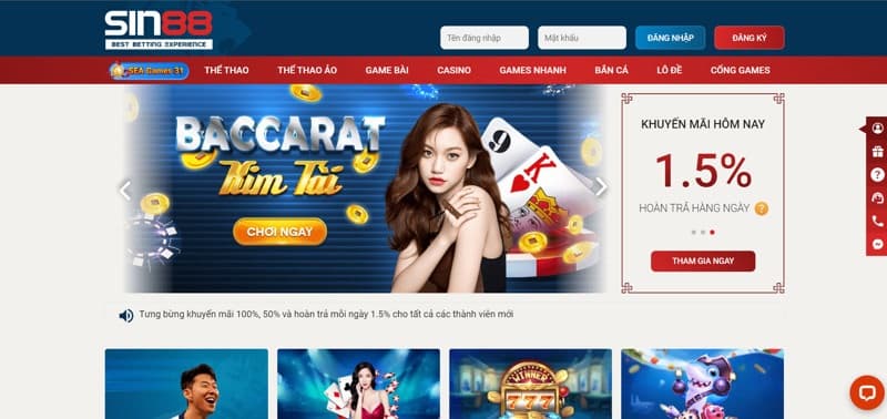 Sin88 - Điểm đến giải trí online được nhiều người tin chọn Các chuyên mục game được yêu thích nhất tại nền tảng